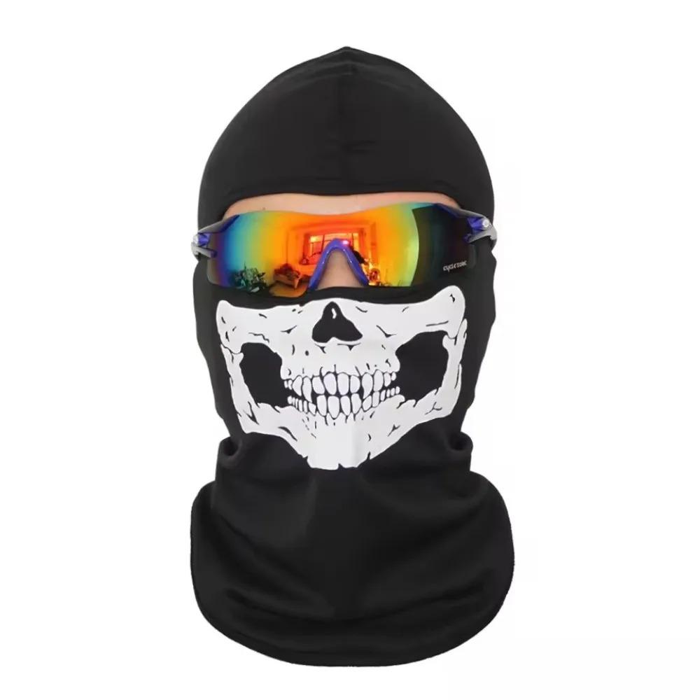 Halloween Skull Print Balaclava Cosplay Costume Ghost Full Face Bike Face Mask Outdoor Motorcycle Riding Men Hat Ski Caps