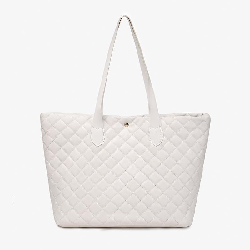 

Women s bag new simple and fashionable diamond embroidered handbag tote women s shoulder bag one piece белый