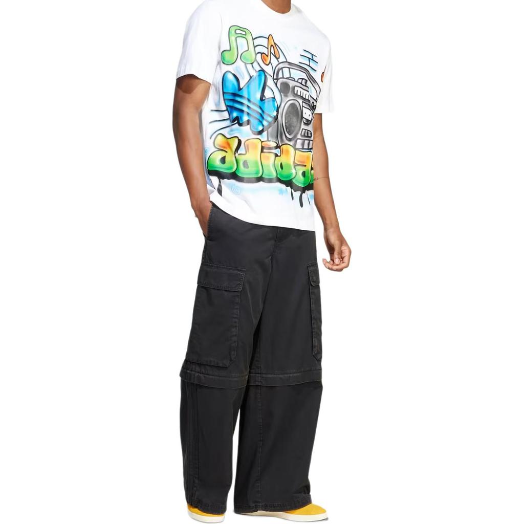adidas Αυθεντικά Adilenium Χαλαρή Εφαρμογή Αθλητικά Casual Καρго Παντελόνια Ανδρικά Παντελόνια Μαύρο JY6293