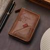 Vintage Organ Men Card Holder Wallet PU Leather Letter Card Bag Purse Multiple Card Slots Portable Credit  Stylish Retro Design