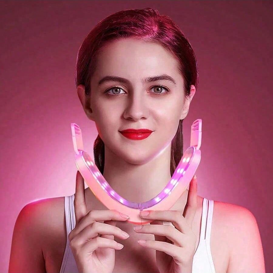 Elektrischer V-Gesichts-Schönheitsmassager, Einstellbare Intensität Gesichtsmassagegerät mit LCD-Display, Valentinstagsgeschenk