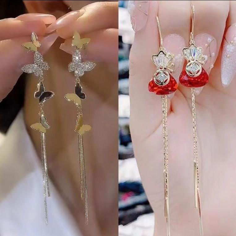 Butterfly Tassel Earrings Summer Niche Design Earrings Temperament 2024 New Earrings Earrings
