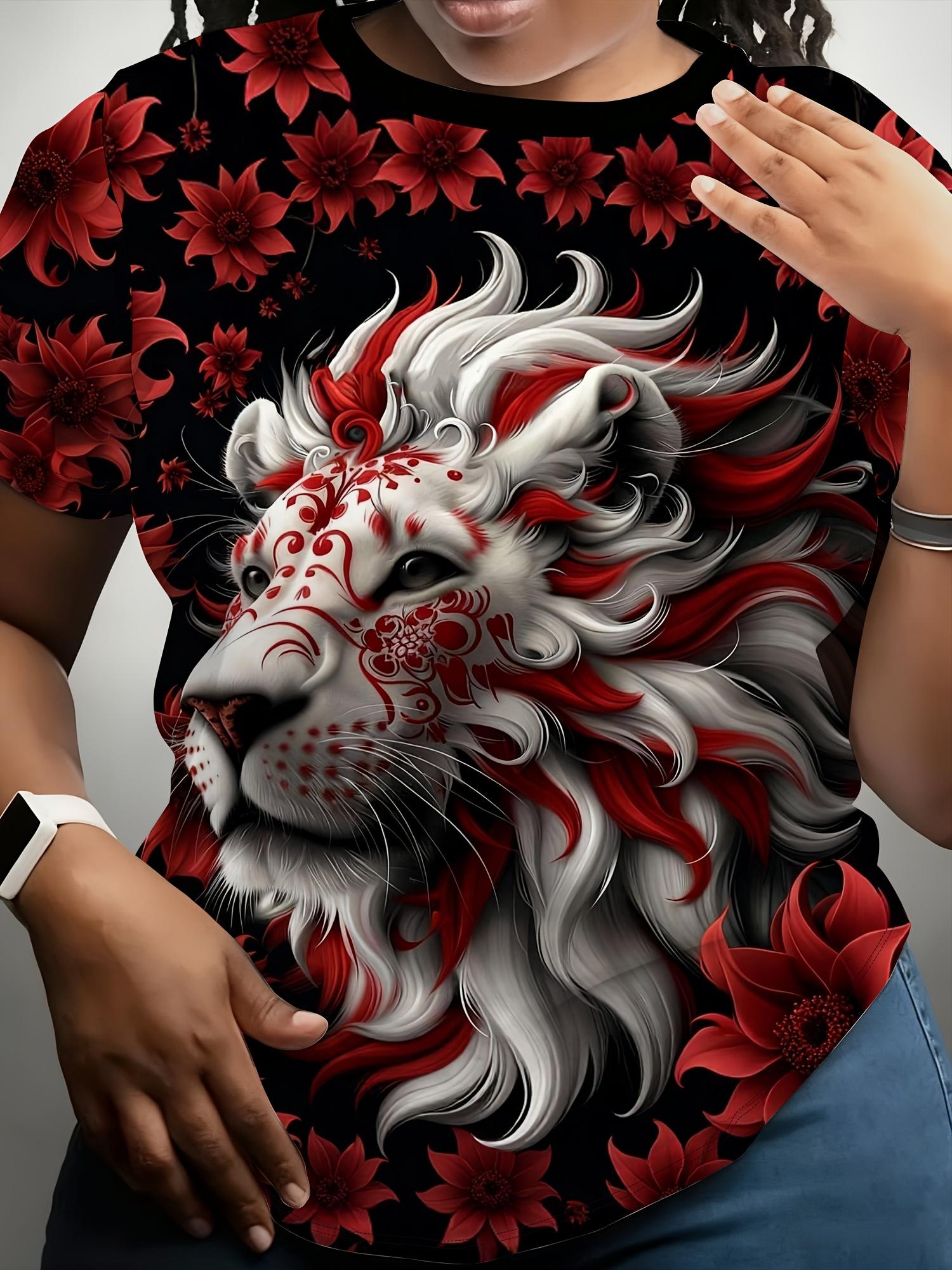 

Women s Clothing. Artistic Style ;Scarlet Pattern White Lion; Themed Printed Short-sleeve T-shirt. Dark Flame Totem Top. Women s Clothing. Women s. Wo M