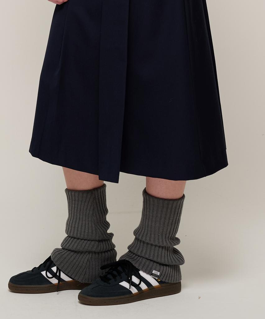 Cargo Bros For Woman Preppy Pleated Wrap Midi Skirt (Navy)