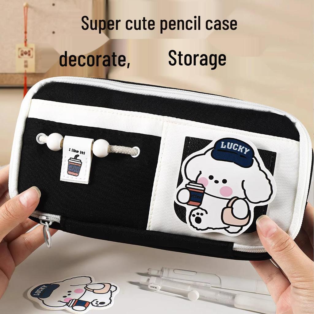 2026 New Cute Dog Magic Pastel Pencil Case - Large Capacity, Aesthetic & Charming for Students