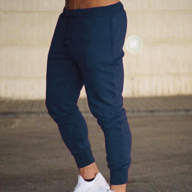 Pantalon de Sport Coton Respirant Slim à Ourlet Côtelé Décontracté Santé pour Homme Entraînement Course Fitness