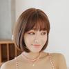 Women's Short Bobo Korean Bob Wigs - Realistic Straight Hair, Chemical Fiber