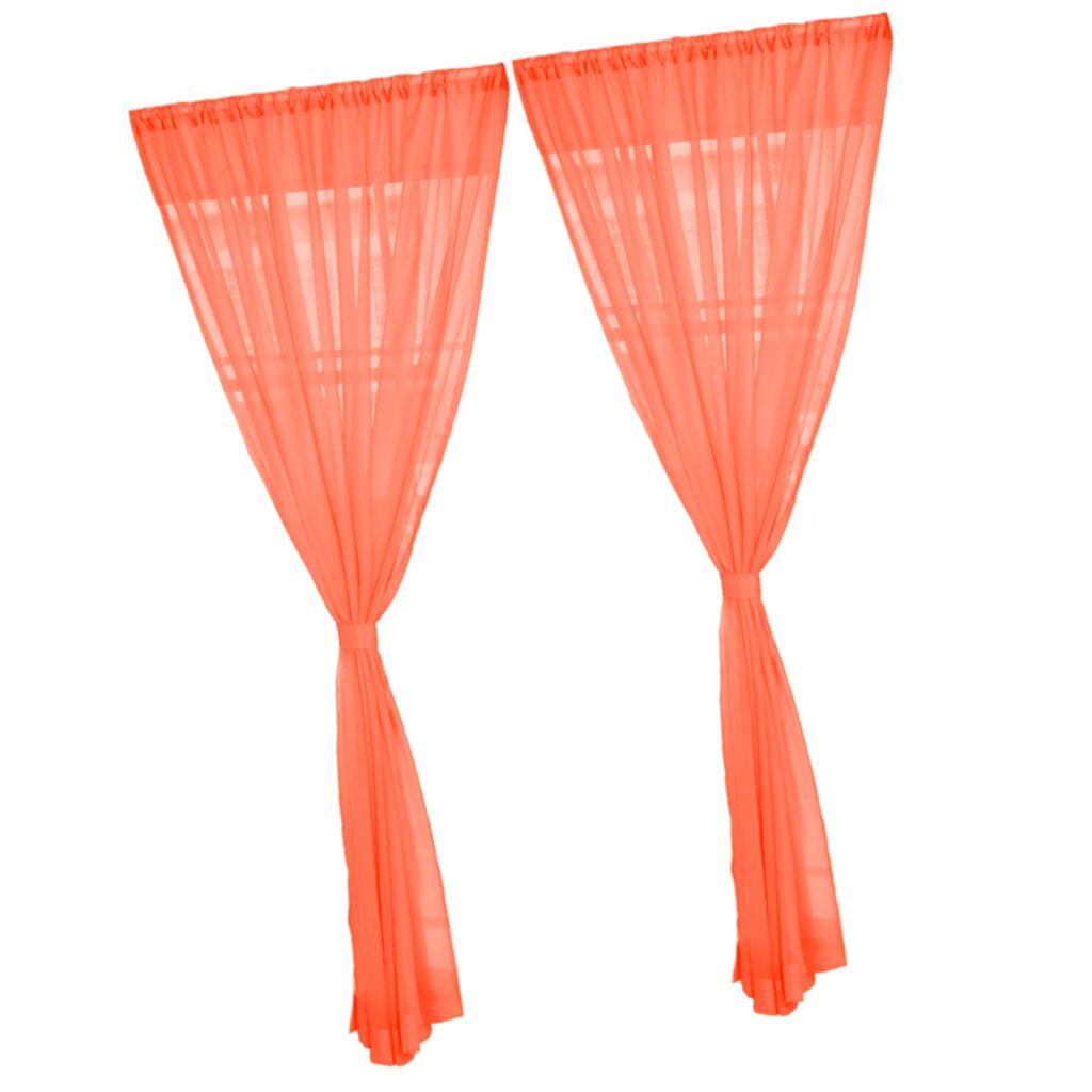 Elegant 2 Panel Kitchen Curtain Sheer Door Window Voile Drape 200x270cm