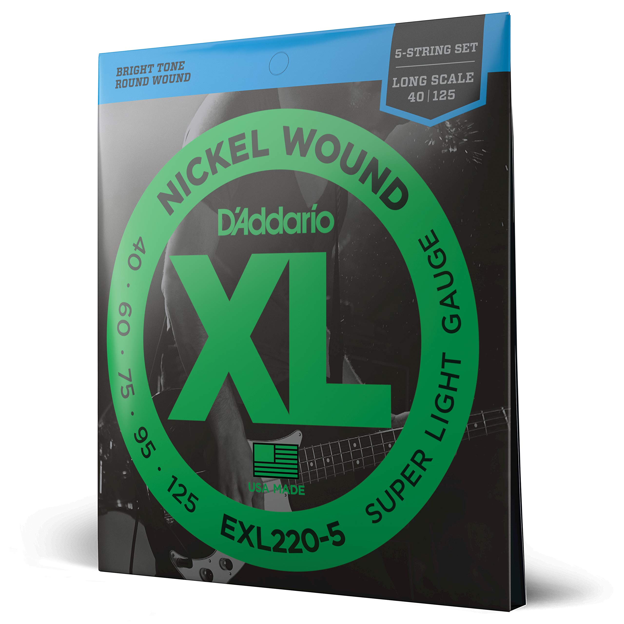 

Басовые струны Никель Удлинённая мензура D Addario 5-струнный .040-.125 EXL220-5 [ ]