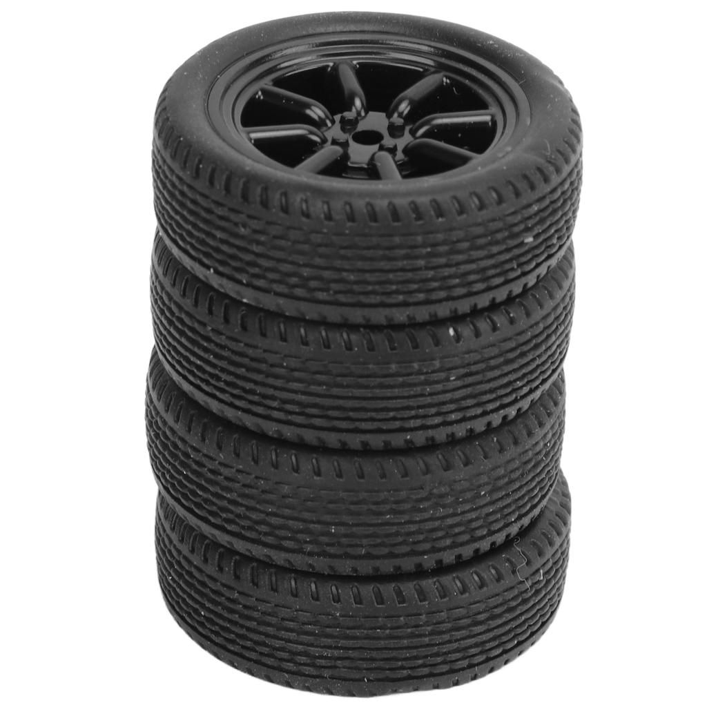 4 Pcs RC Car Tires LA0017 A86 Black 1cm Width 3cm Diameter Rubber Tire Replacement Part for LD?A86