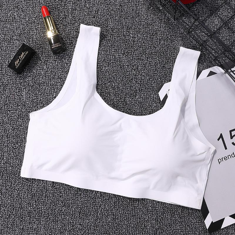 Large breasts and small seamless underwear women's thin summer thin anti-sagging no steel ring sports sleep vest bra