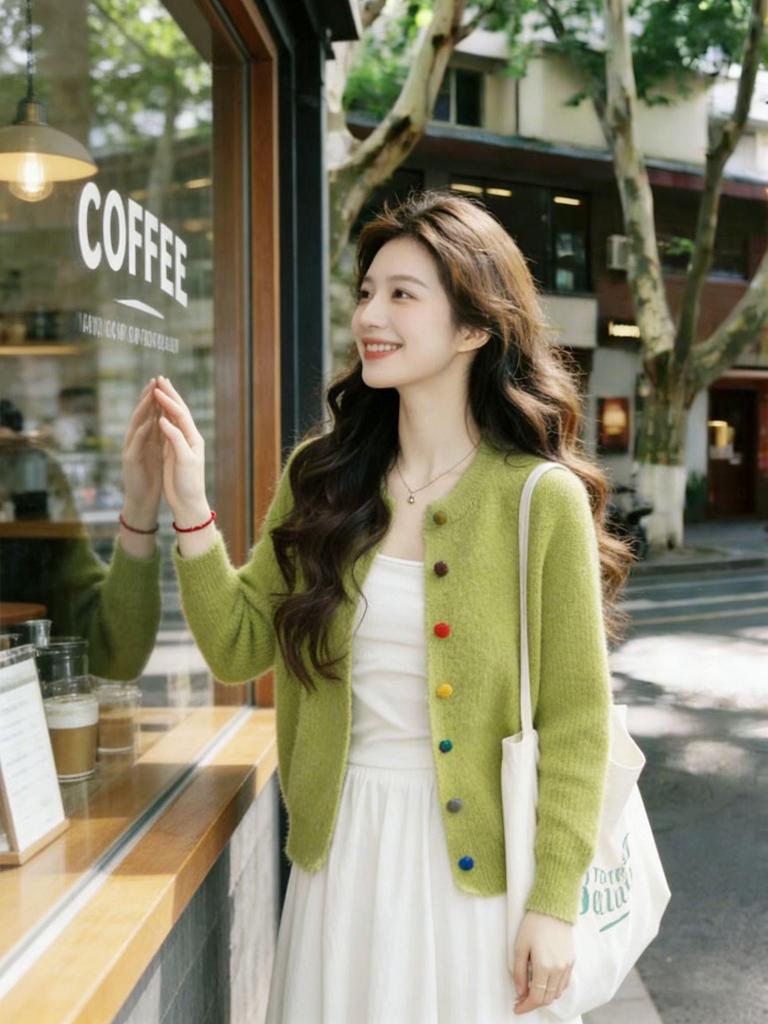 Damen 2026 Koreanischer Stil Strick-Cardigan-Kleid-Set – Frühjahrs-Zweiteiler Mode
