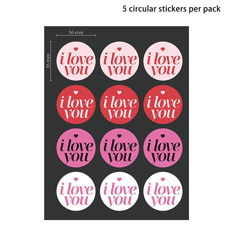 

5 шт. Круглая наклейка «Я люблю тебя», Наклейка для флориста, Материал для флориста для DIY, Наклейка