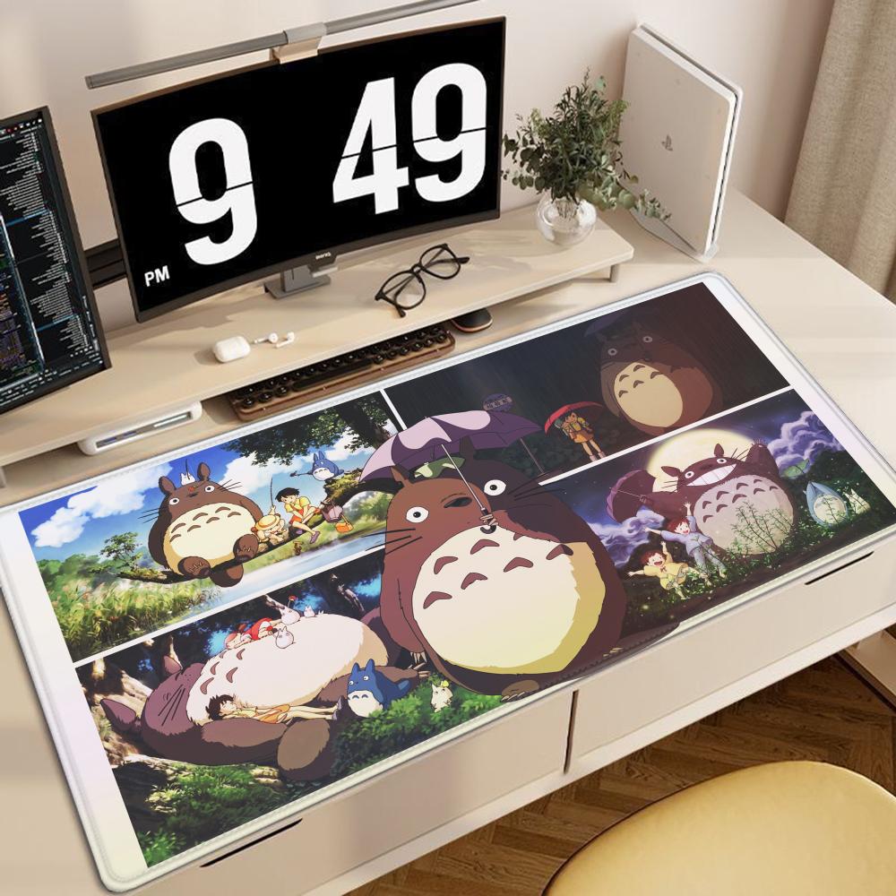 Anime Kawaii Tischmatte Mauspads Büro HD-Druck TTotoros Große Schreibtischmatte Rutschfeste Tastaturmatten PC-Schrank Süßer Teppich Mauspads
