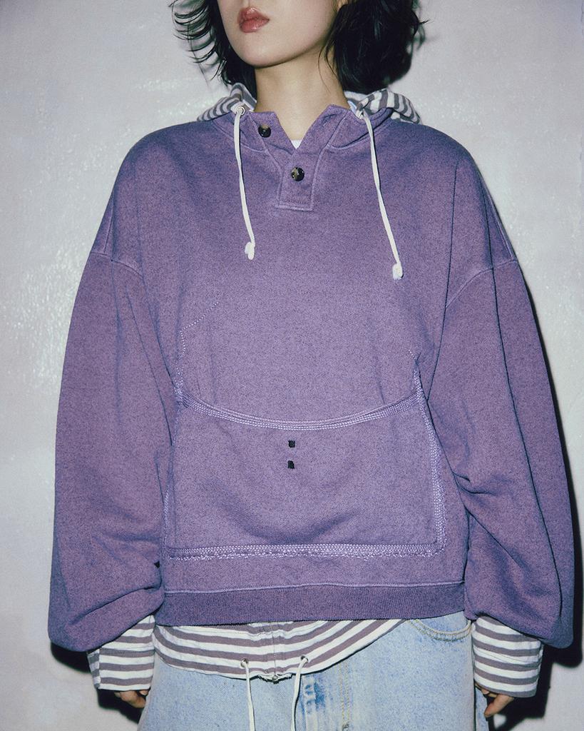Kalagteo [Oatslife] Milk Foam Pullover / Plum Ash