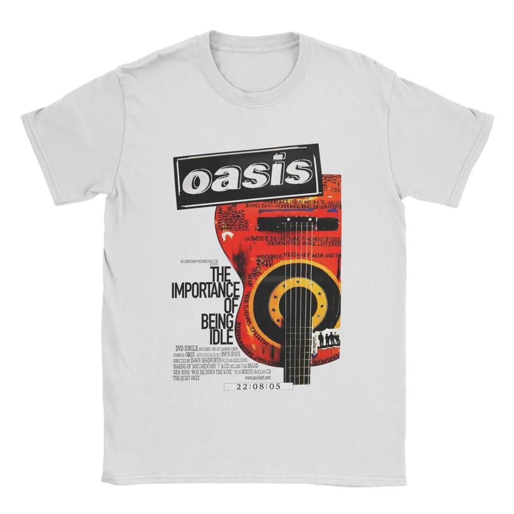 The Classic Rock Band Oasis Men's Pure Cotton T-shirt Y2K Short-sleeved Summer Fashion Trend Casual Wear Top