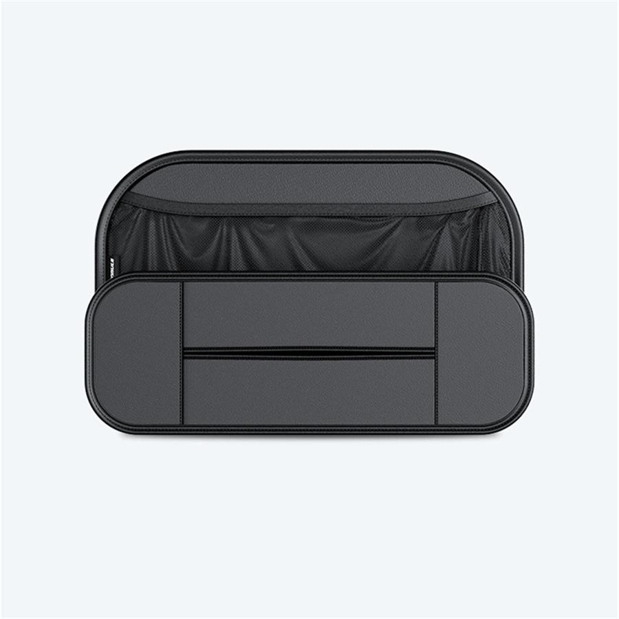 Black PU Leather Car Seat Back Storage Box Organizer Drink Cup Holder Universal