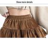 Women's French Retro Velvet High-Waist A-line Skirt: Pleated, Fluffy, Anti-exposure Design for Autumn/Winter