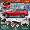 16.7 Inch Dark Brown Christmas Reindeer Car Kit - Reindeer Car Kit With 4 Adorable Car Seat Santa Hat, Christmas Decorations Perfect For Various Car