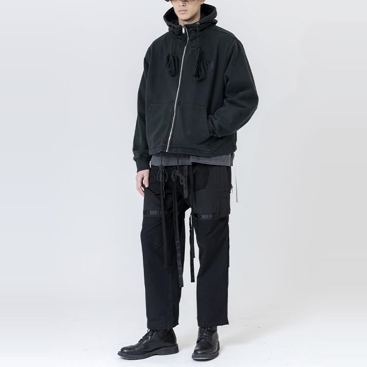 WE11DONE Horror Movie Zip-Up Hoodie Black Unisex Tops WD-TH9-20-140-U-KK