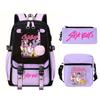 Animation Cartoon Peripheral Printing Trend Lightweight Shoulder Backpack, Primary And Secondary School Student Leisure Schoolbag Three-Piece Set