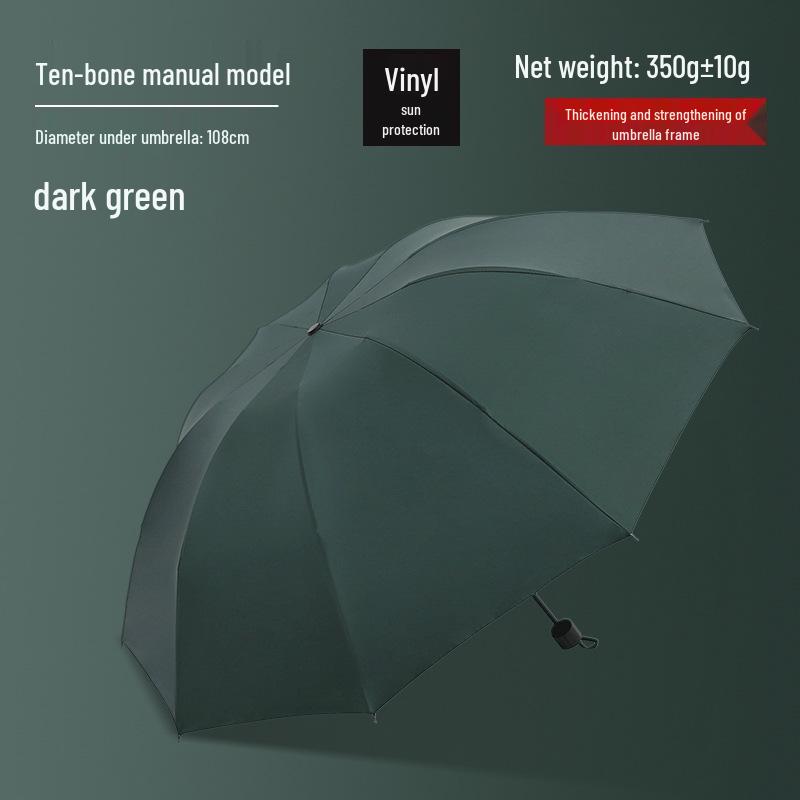 Customized Men's 10-Rib Automatic Sun & Rain Triple Folding Umbrella