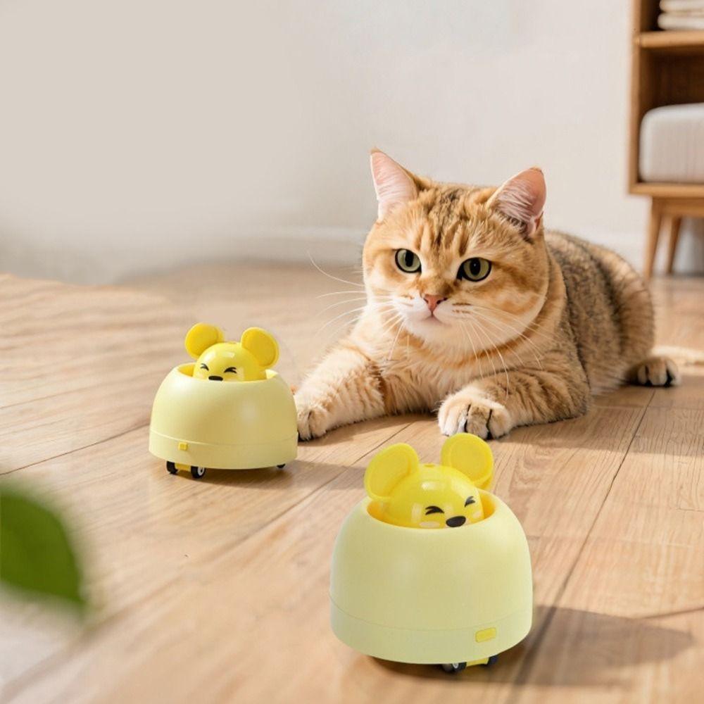 Smart Automatic Cat Teasing Device USB Charging Moving Mouse Toy Interactive Cat Toy Indoor