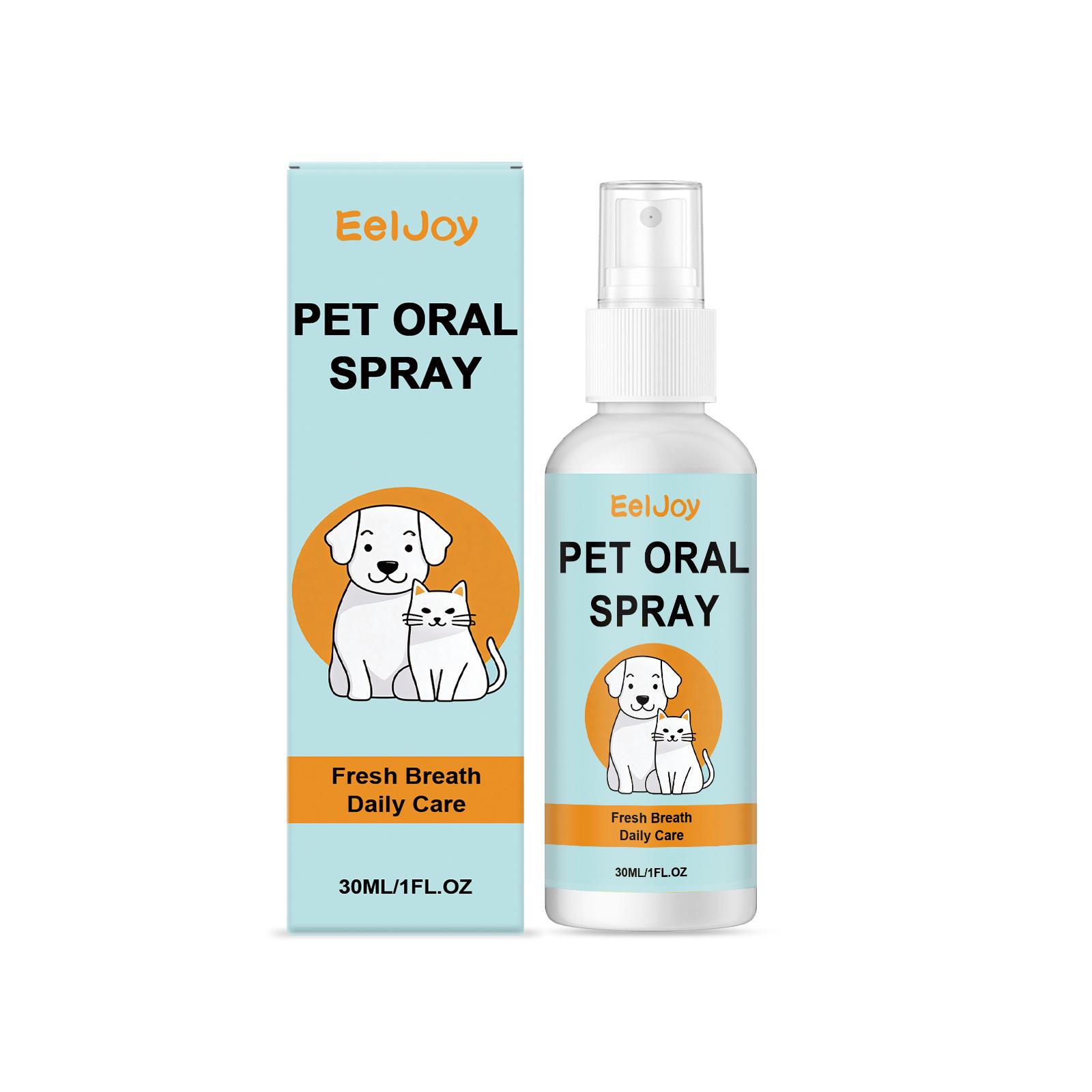EELJOY Pet Oral Freshener Spray for Cats & Dogs - Gentle, Long-Lasting Breath Care
