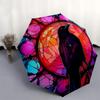 Stained Raven  Decor - Unique Bird Design for Home or OfficeUmbrella, Portable 3-Fold Compact Umbrella,Christmas Gift ES612