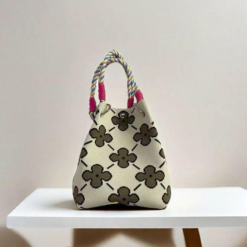 New Woven Ring Buckle Bag Knitted Bag Three-dimensional Magnetic Buckle Handbag Handbag Handbag Knitting