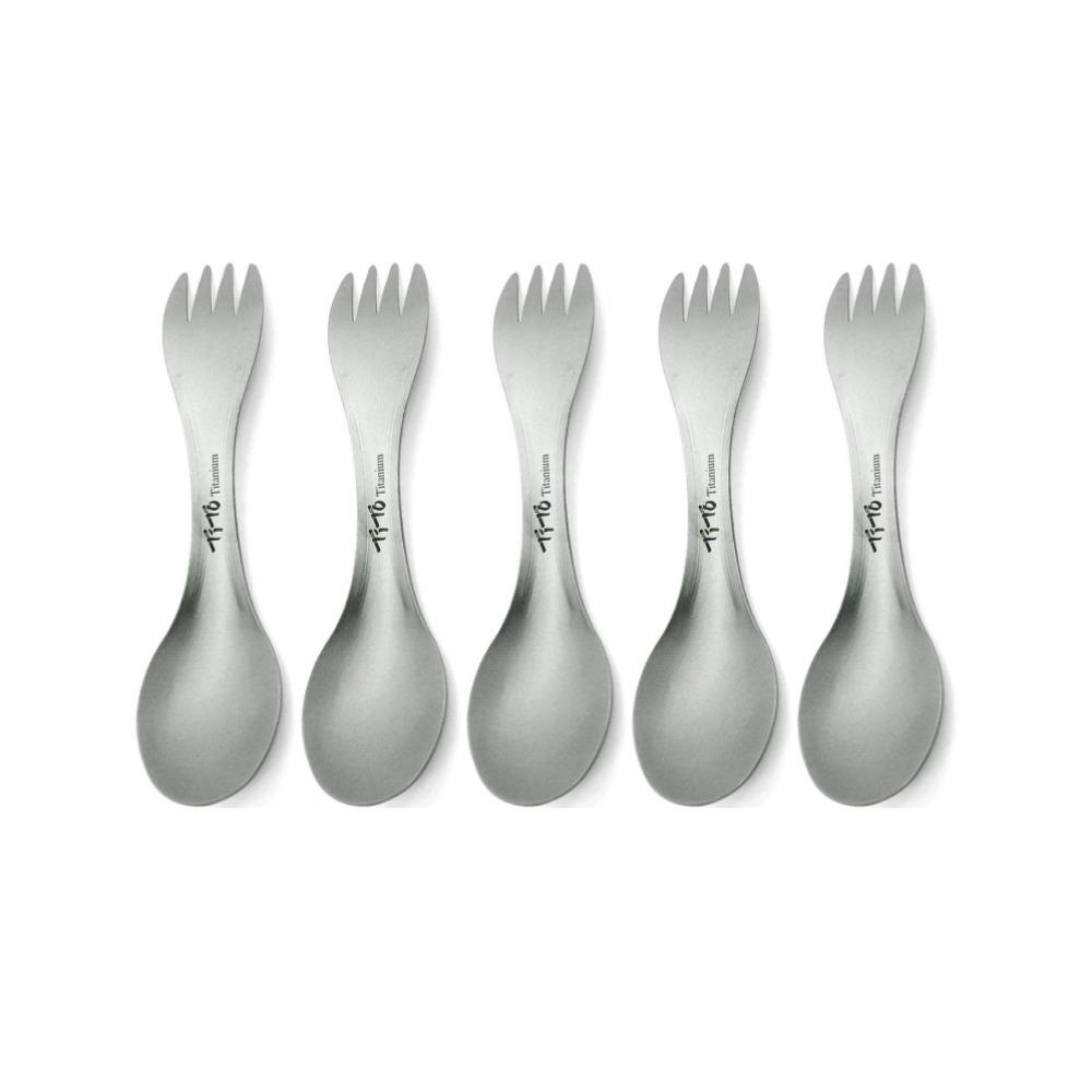 Outdoor Camping Picnic Titanium Spoon Tableware Fork Portable Lightweight Spork Titanium Alloy Spoon Fork Picnic Tourist Dishes