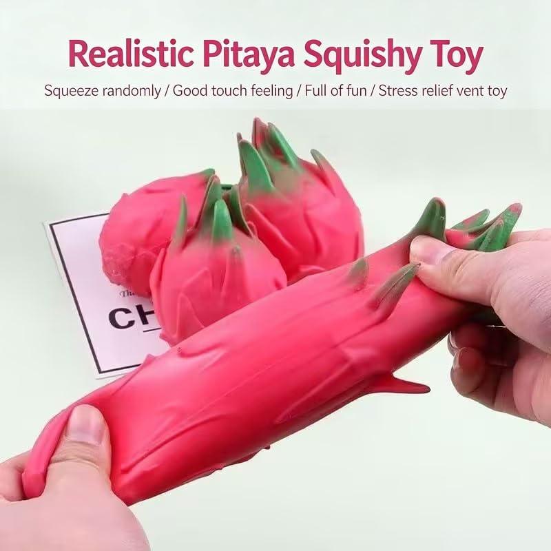 Jumbo Dragon Fruit Squishy Stress Relief Toy, Realistic Slow Rising Fruit Squeeze Sensory Toy For Home Office Adults