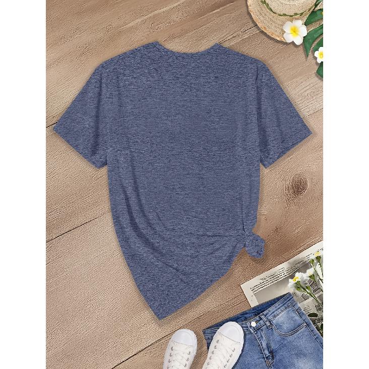 Single-piece women's short-sleeve shirt T Shirt Leopard print Apple teacher-themed casual crew neck sports top Suitable for wear in spring, summer,