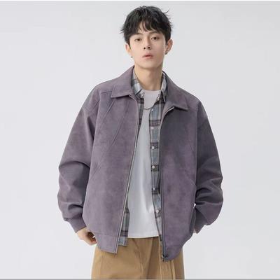 Retro PU Leather Jacket Men's Spring and Autumn Casual Fashion Lapel Windproof Leather Jacket