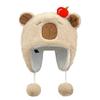 Cute Capybara Plush Winter Hat With Earmuffs For Girls Warmth And Windproof Comfort