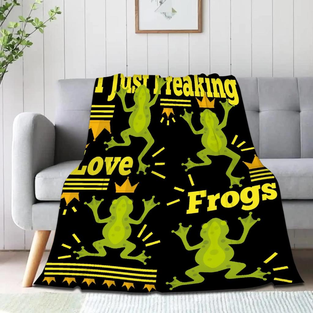 Frog Blanket Soft Warm Lightweight, Kawaii Frog Throw Blanket Cozy Plush Warm Blankets for Women Men Boys Girls Gifts King Size