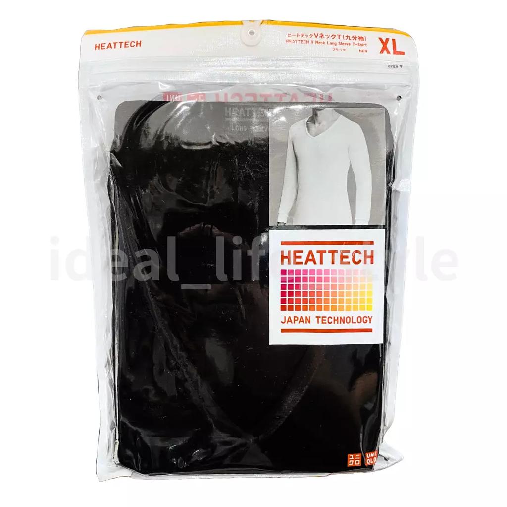 Uniqlo חולצת טי HEATTECH עם צווארון V ושרוולים ארוכים S-4XL שרוולים 9/10 גברים 479440 חדשה עם תג