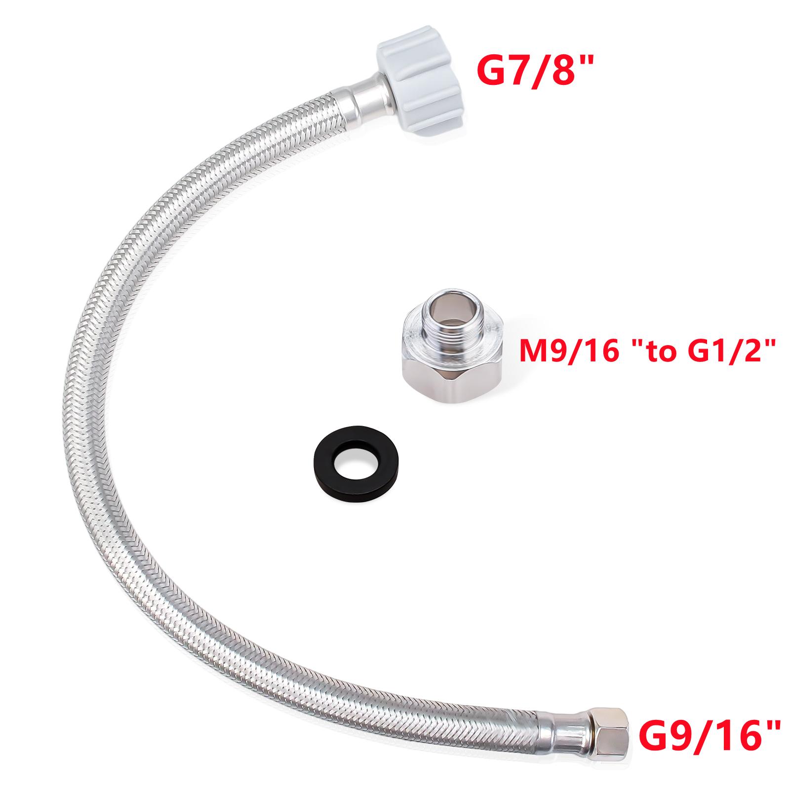 30/40/50cm G7/8 -G9/16 /G1/2 Toilet Supply Hose Water Inlet Hose Water Heater Pipe Toilet Connection Kitchen Bathroom Hose Tube (WHITE,30cm) белый