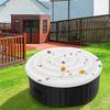 Hot Tub Cover 5.25ft Round Inflatable Hot Tub Cover Round Foldable Replacement Part with Handle Insulated Lid Protector for Home