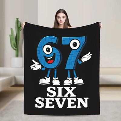 67 Six Seven Italian Brainrot Meme Flannel Blankets Winter  Soft Durable Throw Blanket for Girls Boys Sofa Bed Cover