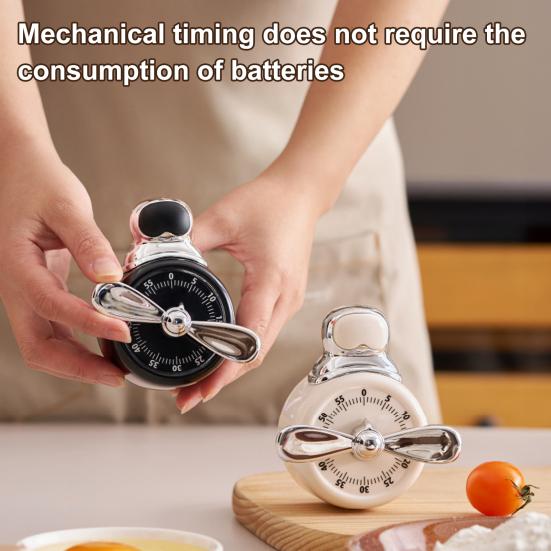 Yousheng Magnetic Mechanical Kitchen Timer Battery-Free Retro Alarm Clock Cooking Baking Learning Countdown Tool