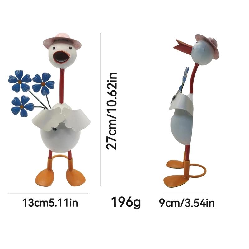 Funny Duck Figurine Ornaments Decors Duck Statue Craft Succulents Decorations Sculpture for Home Garden Outdoor
