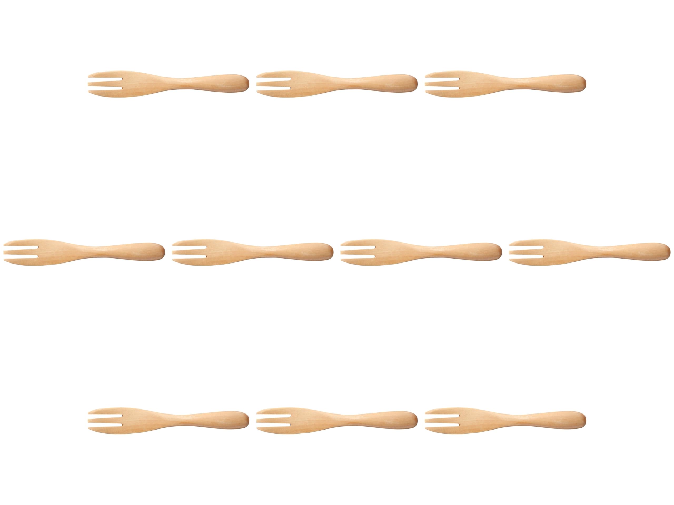 

Набор из 10 Деревянных Деревянных Ручной Работы Вилок, Маленькие/Белые [12.5см] Вилки, Моющиеся, Китай, белый