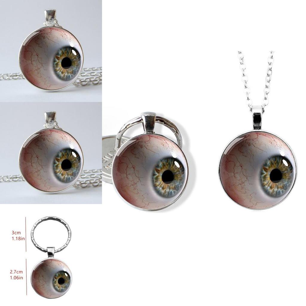 Blutunterlaufenes Auge 2D Runde Glasanhänger Schmuck Für Freunde Und Bürogeschenke
