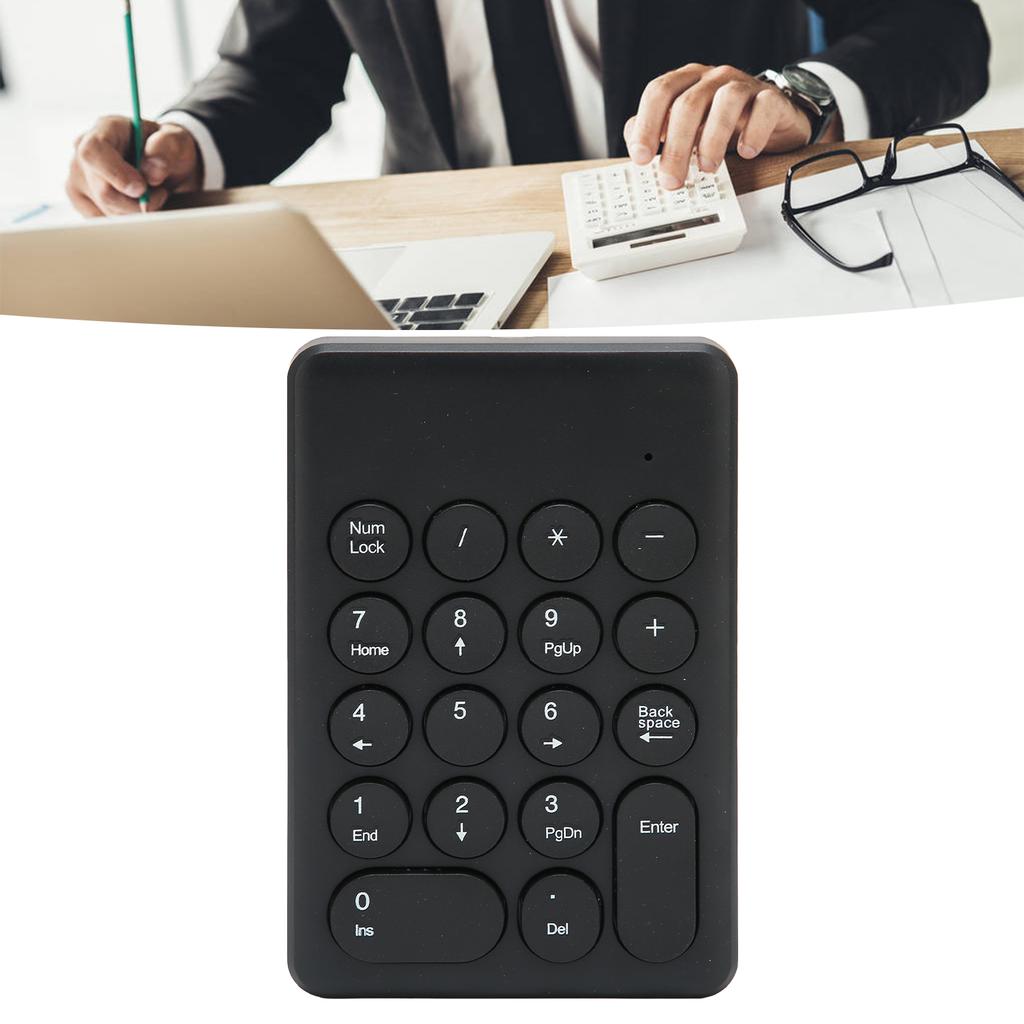 Numeric Keyboard 18 Keys Ergonomic Tilt Design 2.4GHz Wireless Stable Signal Numeric Keypad