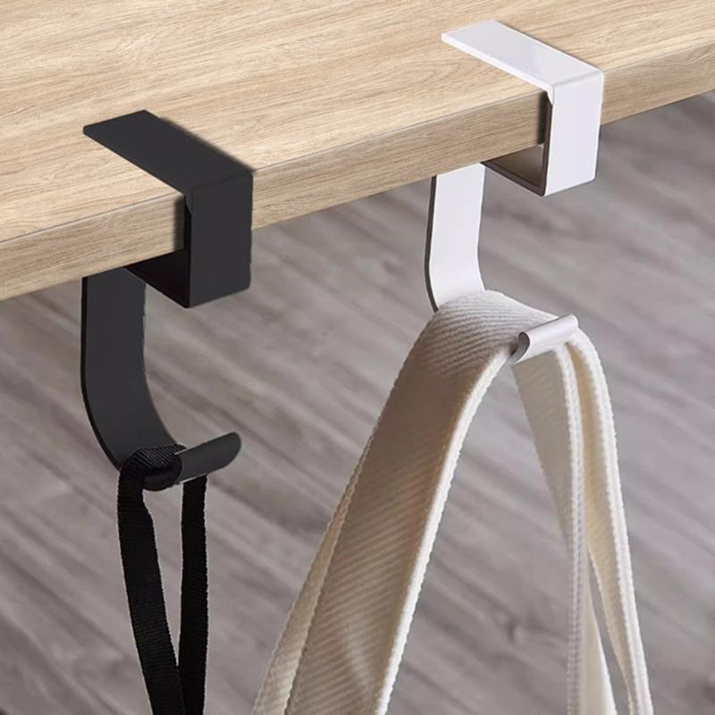 5 Shape Sturdy Hook for Student Bags Long Time Use Metal Wall Attachment Basic Assembly Black White Double Tone