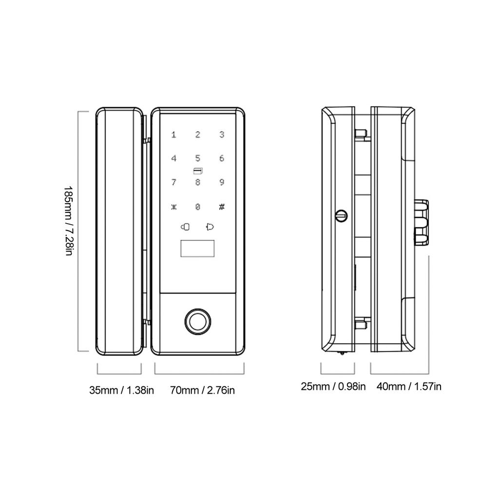SOCOCO Low Power Smart Electronic Glass Door Security Lock: Multiple Unlocking Methods for Glass and Wooden Doors