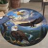 Eagle Bear Round Area Rug,Carpet Rug for Living Room Bedroom Sofa Playroom Decor,Non-slip Floor Mat