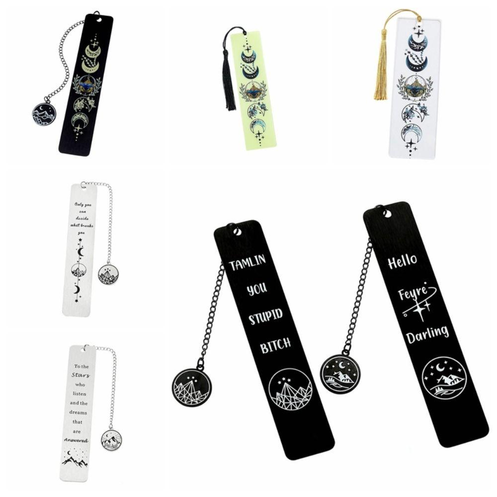 Stainless Steel Acotar Bookmark Text Design Inspirational Bookmark New Moon Mountains Bookmark