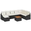 VidaXL Ensemble de canapé de jardin 9 pièces avec coussins noirs en poly rattan 3359579